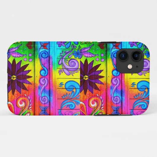 groovy psychedelic hippie phone case (Achterkant (horizontaal))