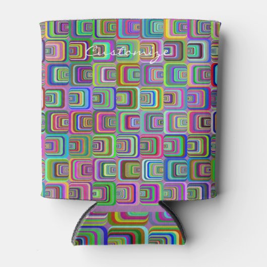 Groovy psychedelic hippie-stijl Thunder_Cove Blikjeskoeler (Voorkant)