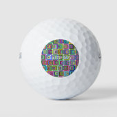 Groovy psychedelic hippie-stijl Thunder_Cove Golfballen (Voorkant)