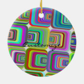 Groovy psychedelic hippie-stijl Thunder_Cove Keramisch Ornament (Achterkant)