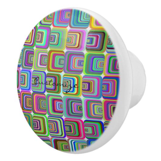 Groovy psychedelic hippie-stijl Thunder_Cove Keramische Knop (Rechts)