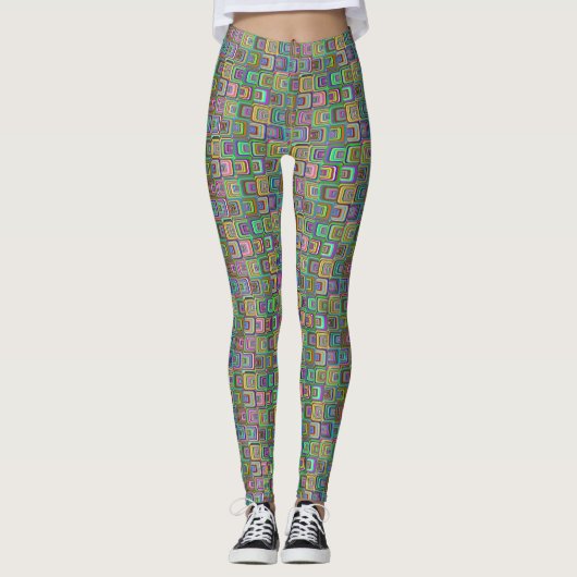 Groovy psychedelic hippie-stijl Thunder_Cove Leggings (Voorkant)