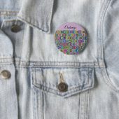 Groovy psychedelic hippie-stijl Thunder_Cove Ronde Button 5,7 Cm (In situ)
