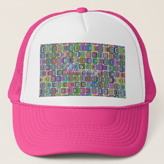 Groovy psychedelic hippie-stijl Thunder_Cove Trucker Pet (Voorkant)