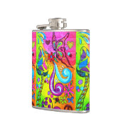 groovy psychedelic magische paddenstoel heupfles (Links)