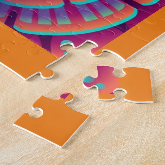 Groovy Psychedelic Mandala Design Legpuzzel (Zijkant)