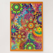 Groovy Psychedelic Mandala Design Legpuzzel (Verticaal)