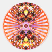 Groovy Psychedelic Mandala Ronde Sticker (Voorkant)