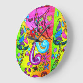 groovy psychedelic musahroom en vlinderklok grote klok (Hoek)