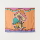 Groovy Psychedelic Mushroom 60s Hippie Retro Wandkleed (Voorkant (horizontaal))