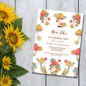 Groovy Psychedelic Mushroom Kids Verjaardag Kaart