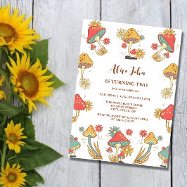 Groovy Psychedelic Mushroom Kids Verjaardag Kaart