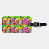 groovy psychedelic mushrooms bagagelabel (Voorkant horizontaal)