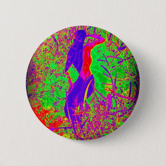 groovy psychedelic paarse hippie mermaid ronde button 5,7 cm (Voorkant)