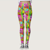 groovy psychedelic paddenstoelen leggings (Voorkant)