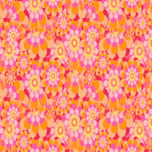 Groovy Psychedelic Pink Oranje Hippy Flower Stropdas