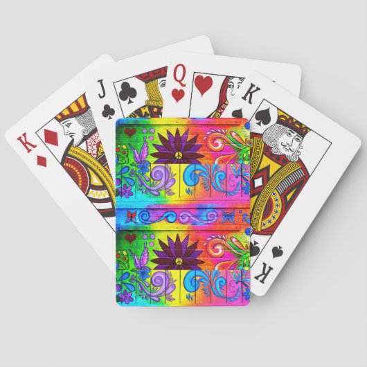 groovy psychedelic playing cards speelkaarten (Achterkant)