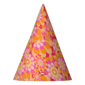 Groovy Psychedelic Roze Sinaasappel Hippy Bloem Ki Feesthoedjes (Links)