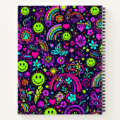 Groovy Psychedelic Smiley Face Notebook - Retro 70 Notitieboek (Achterkant)