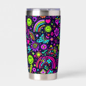 Groovy Psychedelic Smiley Face Tumbler - Retro 70s Geïsoleerde Drinkbeker (Voorkant)