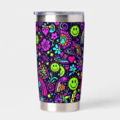 Groovy Psychedelic Smiley Face Tumbler - Retro 70s Geïsoleerde Drinkbeker (Rechts)