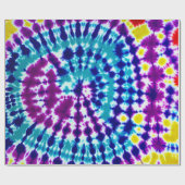 Groovy Psychedelic Spiral Tie Dye Batik Art Cadeaupapier (Vlak)