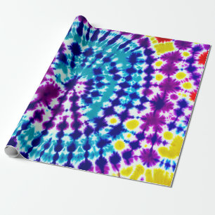 Groovy Psychedelic Spiral Tie Dye Batik Art Cadeaupapier