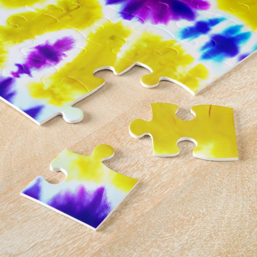 Groovy Psychedelic Spiral Tie Dye Batik Art Legpuzzel (Zijkant)