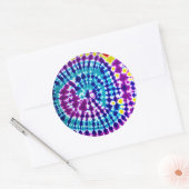 Groovy Psychedelic Spiral Tie Dye Batik Art Ronde Sticker (Envelop)
