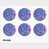 Groovy Psychedelic Spiral Tie Dye Batik Art Ronde Sticker (Vel)