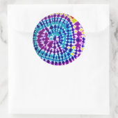 Groovy Psychedelic Spiral Tie Dye Batik Art Ronde Sticker (Tas)