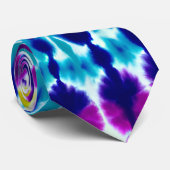 Groovy Psychedelic Spiral Tie Dye Batik Art Stropdas (Opgerold)