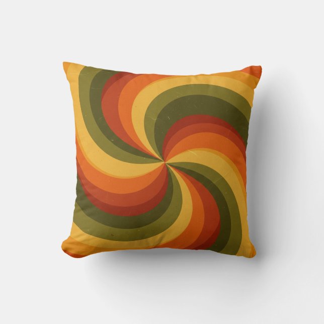 Groovy Psychedelic Swirl Print Kussen (Voorkant)