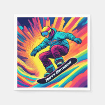 Groovy Psychedelic Teen Snowboarder Verjaardag