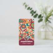 Groovy Psychedelisch 60s 70s Bloem II Visitekaartje (Staand voorkant)