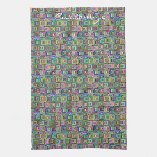 Groovy psychedelische hippie-stijl Thunder_Cove Theedoek (Verticaal)