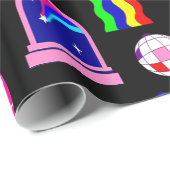 Groovy psychedelische Medusa disco zwart Cadeaupapier (Rol Hoek)