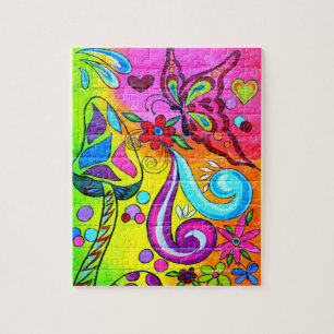 groovy psychedelische paddenstoel puzzel
