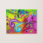 groovy psychedelische paddenstoel puzzel legpuzzel (Horizontaal)