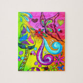 groovy psychedelische paddenstoel puzzel legpuzzel (Verticaal)