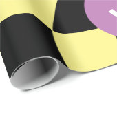 Groovy psychedelische Retro Smiley Checkerboard, Cadeaupapier (Rol Hoek)