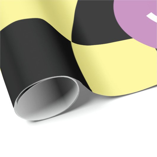 Groovy psychedelische Retro Smiley Checkerboard, Cadeaupapier (Rol Hoek)