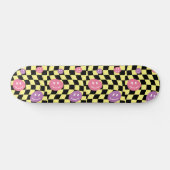 Groovy psychedelische Retro Smiley Checkerboard, Persoonlijk Skateboard (Horizontaal)