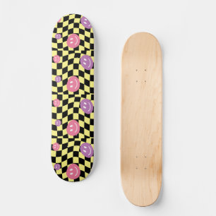 Groovy psychedelische Retro Smiley Checkerboard, Persoonlijk Skateboard