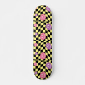 Groovy psychedelische Retro Smiley Checkerboard, Persoonlijk Skateboard (Voorkant)