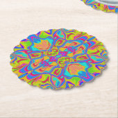 Groovy psychedelische symmetrie kartonnen onderzetters (Gekanteld)