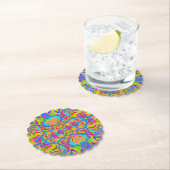 Groovy psychedelische symmetrie kartonnen onderzetters (Insitu)