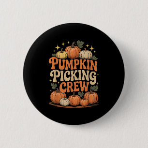 Groovy Pumpkin Cking Crew Matching Familie Herfst  Ronde Button 5,7 Cm