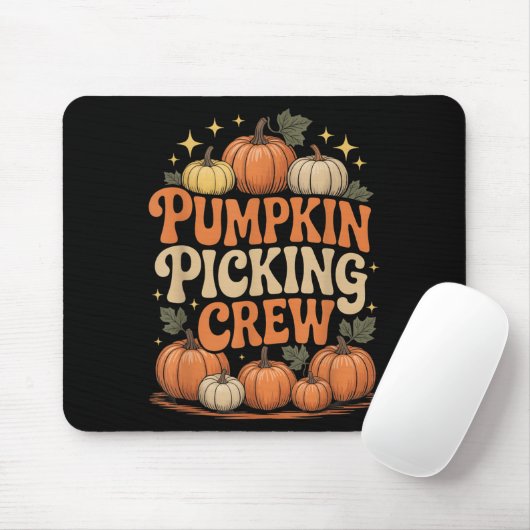 Groovy Pumpkin Cking Crew Matching Family Autumn F Muismat (Met muis)
