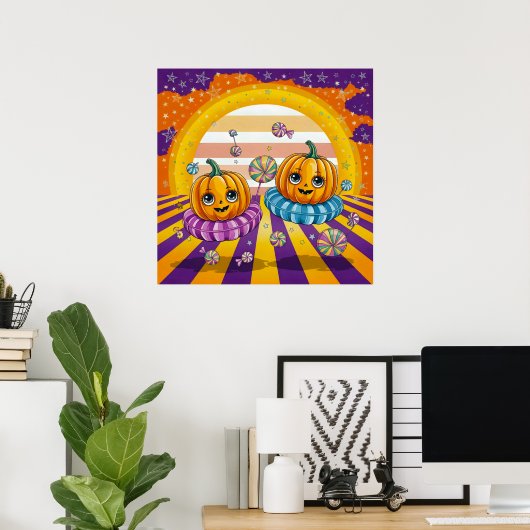 Groovy Pumpkin Fiesta Poster (Thuiskantoor)